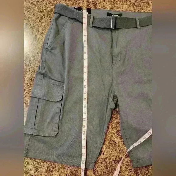 Men's Blu Rock New York Cotton Flex Cargo Shorts with Belt Size 40 - Picture 6 of 6